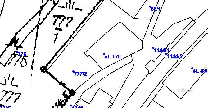 Parcela st. 175 v KÚ Pěkov, Katastrální mapa