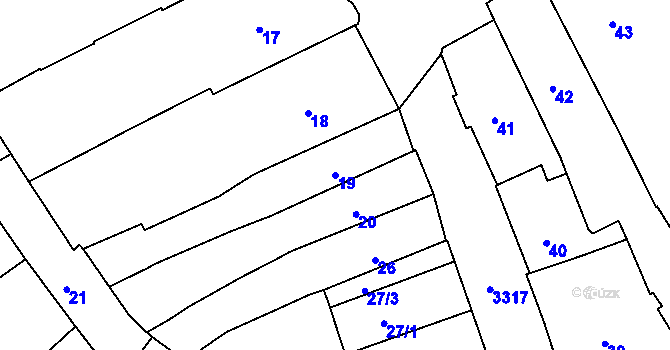 Parcela st. 19 v KÚ Pelhřimov, Katastrální mapa