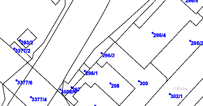 Parcela st. 296/2 v KÚ Pelhřimov, Katastrální mapa