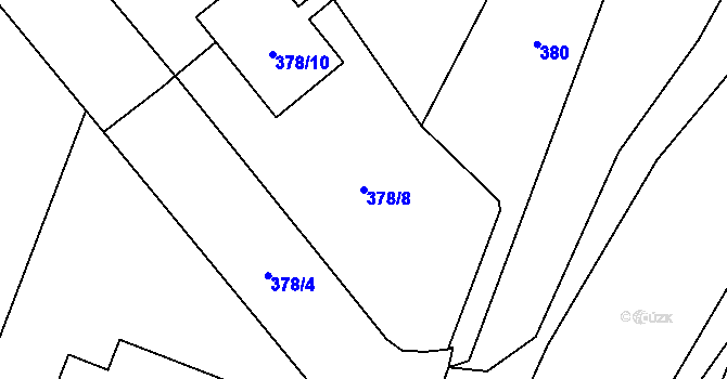 Parcela st. 378/8 v KÚ Pelhřimov, Katastrální mapa