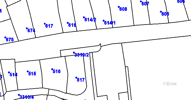 Parcela st. 530/3 v KÚ Pelhřimov, Katastrální mapa