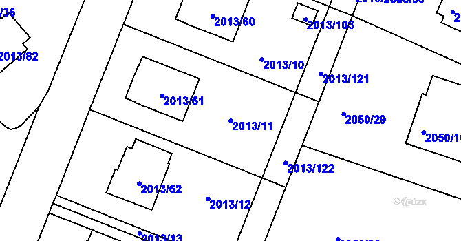 Parcela st. 2013/11 v KÚ Pelhřimov, Katastrální mapa
