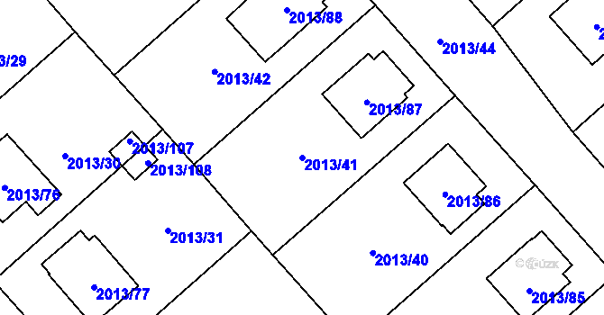 Parcela st. 2013/41 v KÚ Pelhřimov, Katastrální mapa