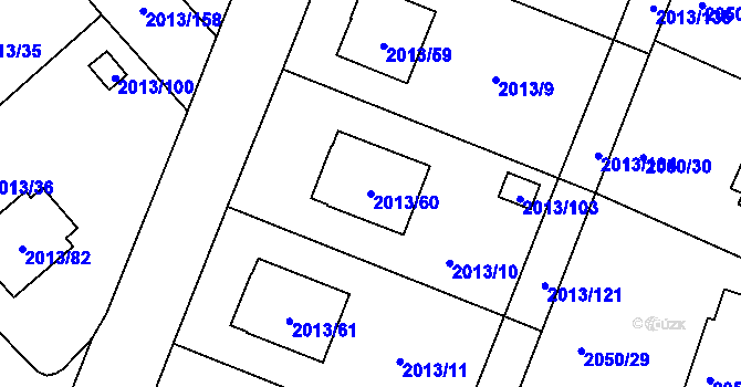 Parcela st. 2013/60 v KÚ Pelhřimov, Katastrální mapa
