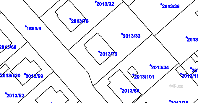 Parcela st. 2013/79 v KÚ Pelhřimov, Katastrální mapa