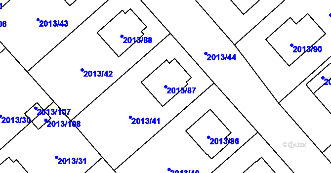 Parcela st. 2013/87 v KÚ Pelhřimov, Katastrální mapa