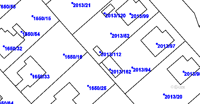 Parcela st. 2013/112 v KÚ Pelhřimov, Katastrální mapa
