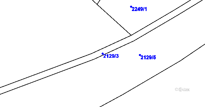 Parcela st. 2129/3 v KÚ Pelhřimov, Katastrální mapa