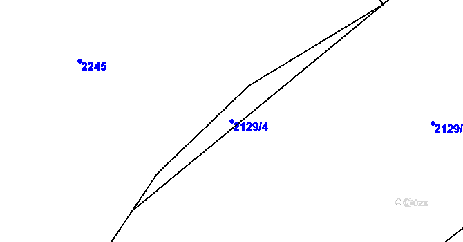 Parcela st. 2129/4 v KÚ Pelhřimov, Katastrální mapa