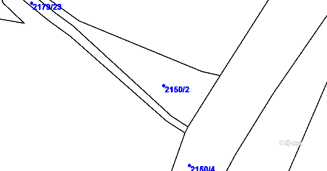 Parcela st. 2150/2 v KÚ Pelhřimov, Katastrální mapa