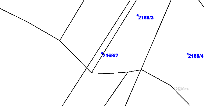 Parcela st. 2168/2 v KÚ Pelhřimov, Katastrální mapa