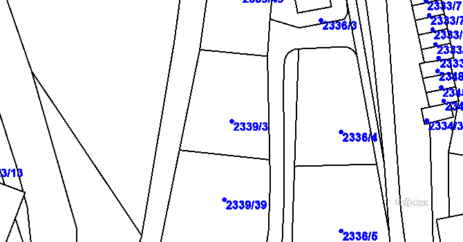 Parcela st. 2339/3 v KÚ Pelhřimov, Katastrální mapa
