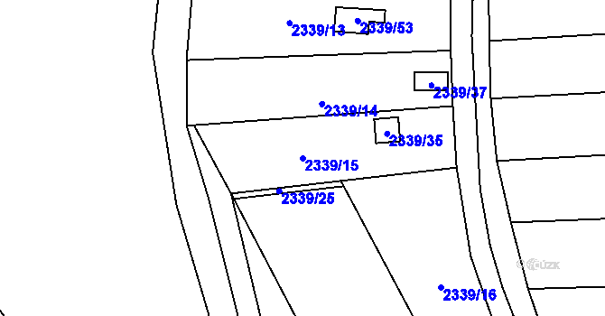 Parcela st. 2339/15 v KÚ Pelhřimov, Katastrální mapa