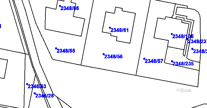 Parcela st. 2348/56 v KÚ Pelhřimov, Katastrální mapa