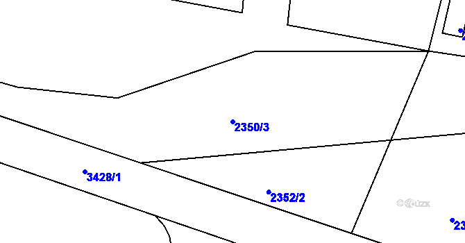 Parcela st. 2350/3 v KÚ Pelhřimov, Katastrální mapa