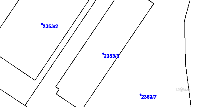Parcela st. 2353/3 v KÚ Pelhřimov, Katastrální mapa