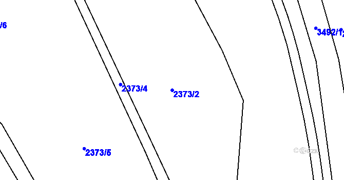 Parcela st. 2373/2 v KÚ Pelhřimov, Katastrální mapa