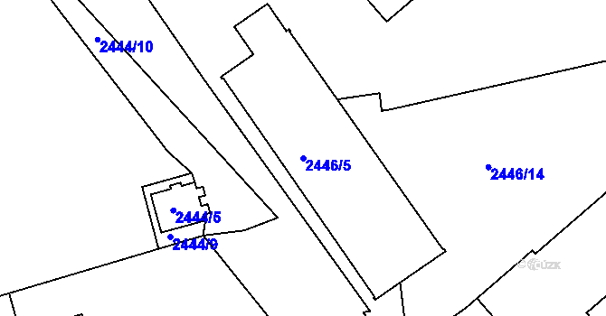 Parcela st. 2446/5 v KÚ Pelhřimov, Katastrální mapa