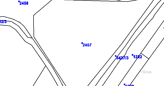 Parcela st. 2457 v KÚ Pelhřimov, Katastrální mapa