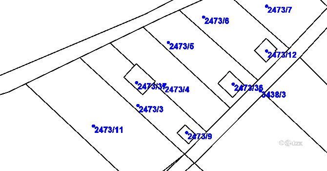 Parcela st. 2473/4 v KÚ Pelhřimov, Katastrální mapa