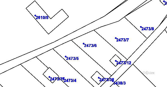 Parcela st. 2473/6 v KÚ Pelhřimov, Katastrální mapa