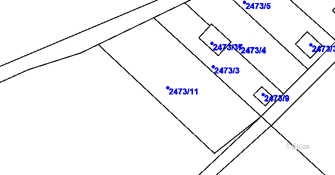Parcela st. 2473/11 v KÚ Pelhřimov, Katastrální mapa