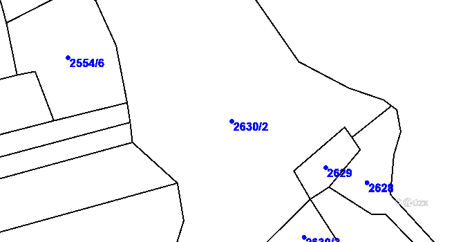 Parcela st. 2630/2 v KÚ Pelhřimov, Katastrální mapa