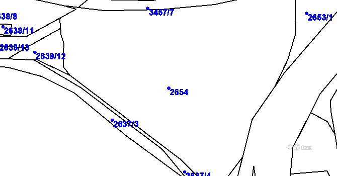 Parcela st. 2654 v KÚ Pelhřimov, Katastrální mapa