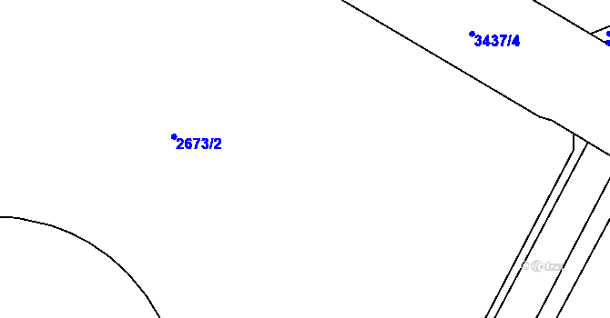 Parcela st. 2673/7 v KÚ Pelhřimov, Katastrální mapa