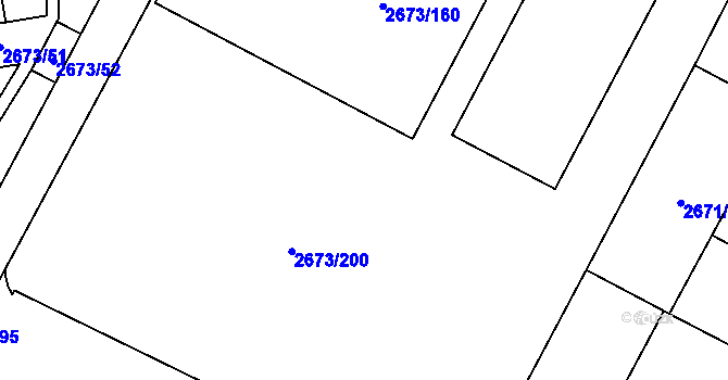 Parcela st. 2673/12 v KÚ Pelhřimov, Katastrální mapa