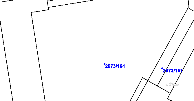 Parcela st. 2673/23 v KÚ Pelhřimov, Katastrální mapa
