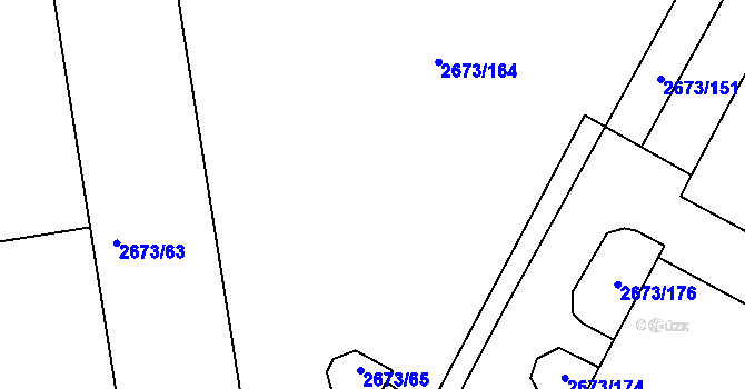 Parcela st. 2673/64 v KÚ Pelhřimov, Katastrální mapa