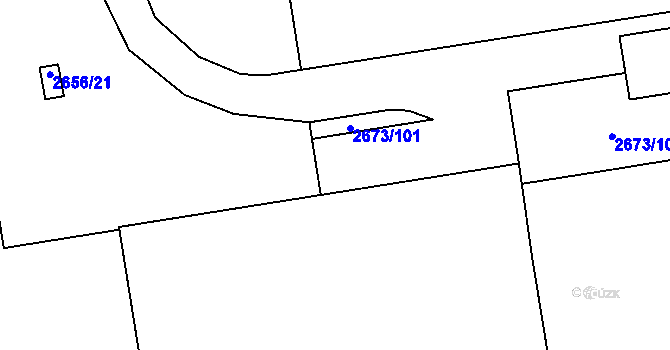 Parcela st. 2673/75 v KÚ Pelhřimov, Katastrální mapa