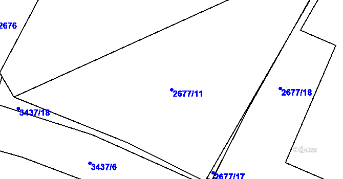 Parcela st. 2677/11 v KÚ Pelhřimov, Katastrální mapa