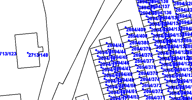 Parcela st. 2694/9 v KÚ Pelhřimov, Katastrální mapa