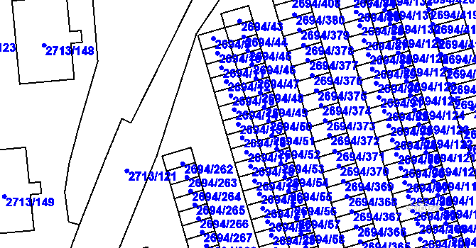 Parcela st. 2694/15 v KÚ Pelhřimov, Katastrální mapa