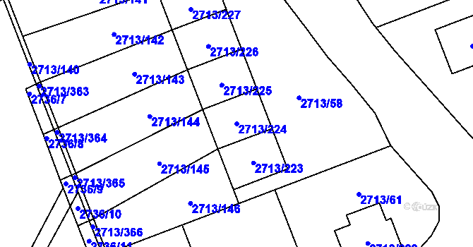 Parcela st. 2713/224 v KÚ Pelhřimov, Katastrální mapa