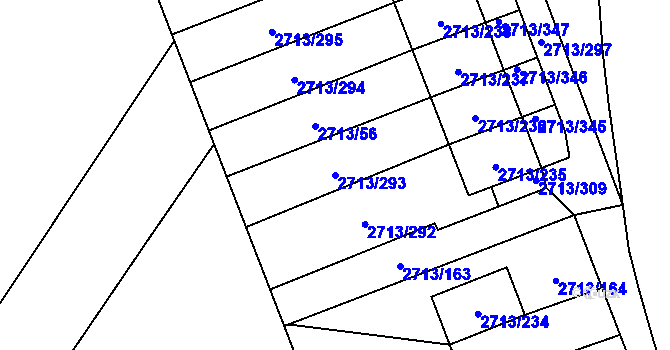 Parcela st. 2713/293 v KÚ Pelhřimov, Katastrální mapa