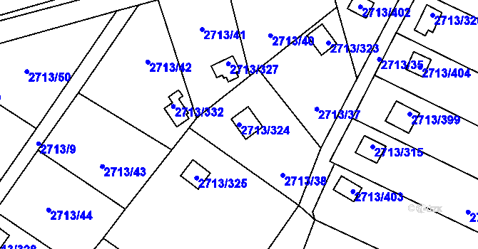 Parcela st. 2713/324 v KÚ Pelhřimov, Katastrální mapa