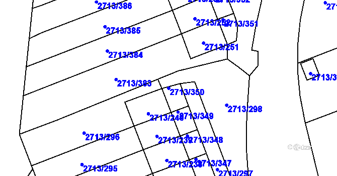 Parcela st. 2713/350 v KÚ Pelhřimov, Katastrální mapa