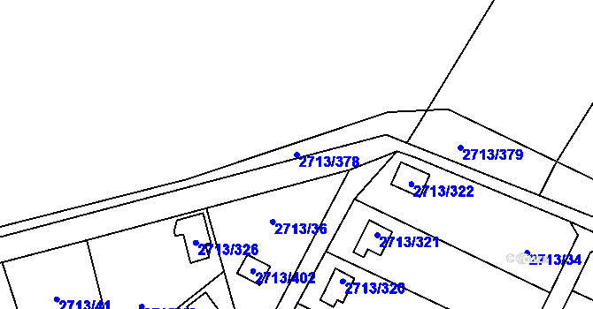 Parcela st. 2713/378 v KÚ Pelhřimov, Katastrální mapa