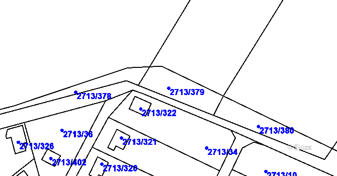 Parcela st. 2713/379 v KÚ Pelhřimov, Katastrální mapa