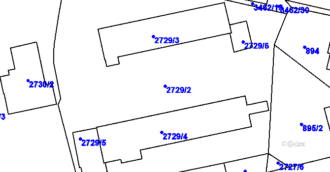 Parcela st. 2729/2 v KÚ Pelhřimov, Katastrální mapa