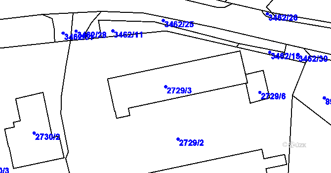 Parcela st. 2729/3 v KÚ Pelhřimov, Katastrální mapa