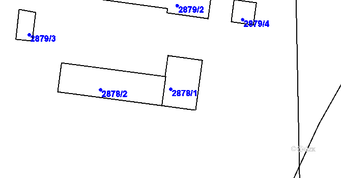 Parcela st. 2878/1 v KÚ Pelhřimov, Katastrální mapa