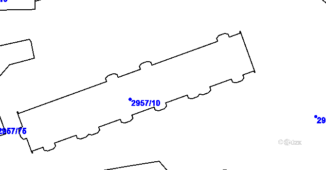 Parcela st. 2957/12 v KÚ Pelhřimov, Katastrální mapa