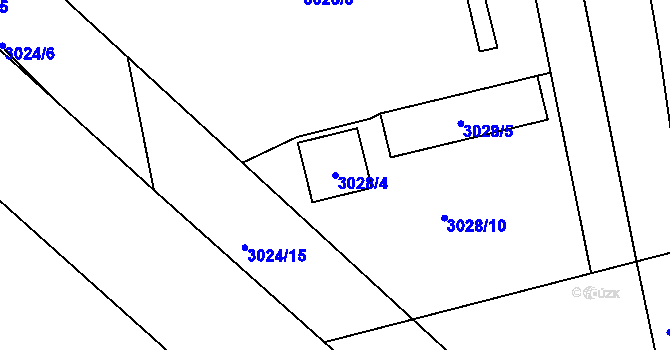 Parcela st. 3028/4 v KÚ Pelhřimov, Katastrální mapa