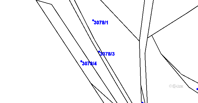 Parcela st. 3078/3 v KÚ Pelhřimov, Katastrální mapa