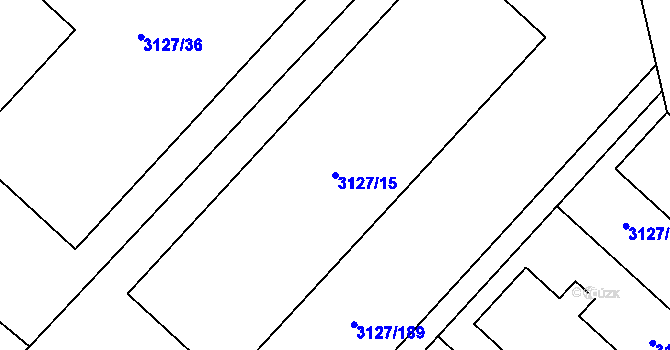 Parcela st. 3127/15 v KÚ Pelhřimov, Katastrální mapa
