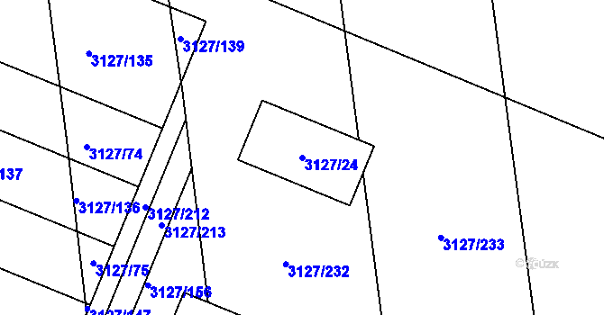 Parcela st. 3127/24 v KÚ Pelhřimov, Katastrální mapa